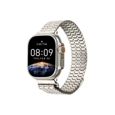 სმარტ საათის სამაჯური TVC LEMONDA Magnetic Strap For Apple Watch Series 10 Ultra 9 8 7 SE 6 5 4 3 2 1 46mm 49mm 45mm 44mm 42mm Metal Watch Band - Starlight, 2 image