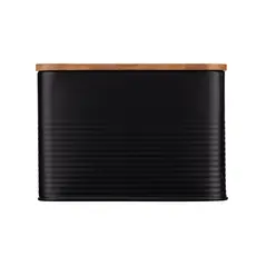 პურის შესანახი Ardesto Bread bin Midori 33х18х12cm, metal, bamboo, black, 7 image