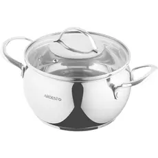 ქვაბი Ardesto Casserole with glass lid Gemini Liguria, 3l, stainless steel