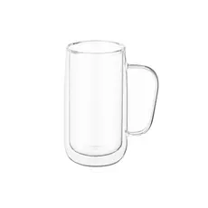 ჭიქების ნაკრები Ardesto Doublewall mug set with handles, 400ml, 2pcs, borosilicate glass, transparent, 2 image