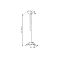 პროექტორის დამჭერი SBOX PM-102XL Celing mount for projector, 4 image