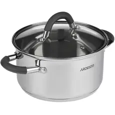ქვაბი Ardesto Casserole with glass lid Gemini Salerno, 1.2l, stainless steel, silicone, 2 image
