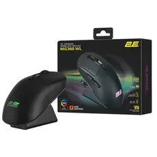 მაუსი 2E 2E-MG360UB-WL, Wireless, RGB , 2.4G, Bluetooth, USB, Gaming Mouse, Black, 5 image