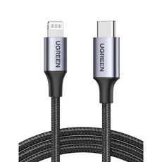 USB კაბელი UGREEN US304 (60760), MFi USB-C to Lightning Cable, 1.5m, Black