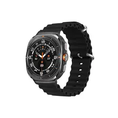 სმარტ საათის სამაჯური TVC Samsung Galaxy Watch Ultra 47mm Wavy Design Double Buckle Silicone Watch Band - Black, 2 image