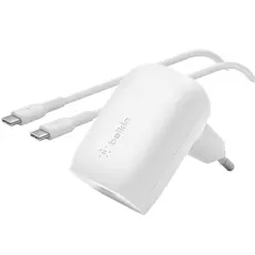 კაბელი და ადაპტერი Belkin Wall Charger 30W USB-C PD PPS, 1M PVC C-С, white