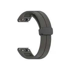 სმარტ საათის სამაჯური 42mm Watch Strap Black Buckle 20mm Magnetic Silicone Band - Dark Grey, 4 image