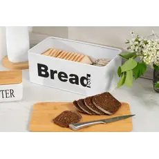 პურის შესანახი Ardesto Bread bin Midori 33х18х13cm, metal, bamboo, white, 4 image