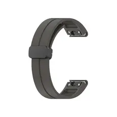 სმარტ საათის სამაჯური 42mm Watch Strap Black Buckle 20mm Magnetic Silicone Band - Dark Grey