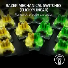 Razer Keyboard mechanical BlackWidow V4 X, 110key, Green Switch, USB-A, EN, RGB, black, 5 image