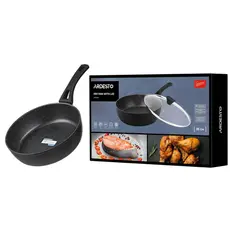 ტაფა Ardesto Deep Fry pan with lid Gemini Livorno, 26cm, aluminium, black, 5 image