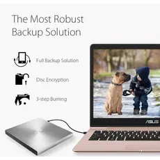 დისკის წამკითხველი ASUS ODD portable SDRW-08U9M-U DVD+-R/RW burner M-DISC USB2.0 Slim silver Retail Box, 3 image