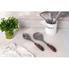კოვზი პასტისთვის Ardesto Spaghetti spoon Gemini, 28cm, nylon, gray-brown, 3 image