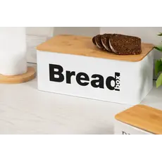 პურის შესანახი Ardesto Bread bin Midori 33х18х13cm, metal, bamboo, white, 6 image