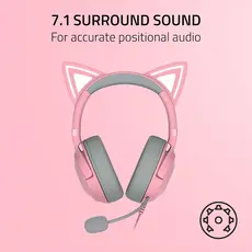 Razer Headset Kraken Kitty V2, RGB, USB, Quartz Ed., 3 image