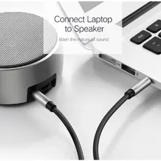 AUX კაბელი UGREEN AV119 (10732) 3.5mm Male to 3.5mm Male Cable 0.5m (Black), 4 image