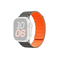 სმარტ საათის სამაჯური TVC Silicone Strap for Apple Watch Series 10 Ultra 9 8 7 SE 6 5 4 3 2 1 46mm 49mm 45mm 44mm 42mm Magnetic Band - Grey+Orange, 3 image