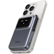 პორტატული დამტენი UGREEN PB572 (45327) Uno, 10000mAh, Magnetic Wireless Power Bank, Grey, 3 image