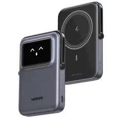 პორტატული დამტენი UGREEN PB572 (45327) Uno, 10000mAh, Magnetic Wireless Power Bank, Grey, 5 image