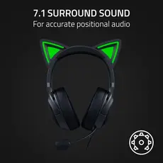 ყურსასმენი Razer RZ04-04730100-R3M1 Kraken Kitty V2, Gaming Headset, Wired, USB, Black, 7 image
