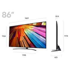 ტელევიზორი LG 86UT81006LA.AMCN, 86", 4K UHD, Smart TV, USB, HDMI, LAN, BT, WIFI, Black, 3 image