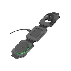 პორტატული დინამიკი Hoco CQ4 Unique 3-in-1 folding magnetic wireless fast charger Black, 3 image