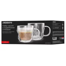 ჭიქების ნაკრები Ardesto AR2645BCH, 450ml, 2pcs, Double Wall Mug Set, Transparent, 4 image