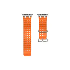 სმარტ საათის სამაჯური TVC Ocean Watch Strap for Apple Watch Series 10 Ultra 9 8 7 SE 6 5 4 3 2 1 46mm 49mm 45mm 44mm 42mm Silicone Band - Orange+Silver Buckle, 4 image
