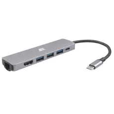 USB-C ჰაბი 2E 2EW-2684, HDMI, RJ-45, USB-A, USB-C, Hub, Gray, 2 image