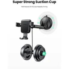 მობილურის დამჭერი UGREEN LP200 (60990B), Gravity Phone Holder With Suction Cup, Black, 3 image