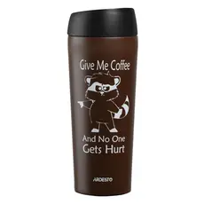 თერმოსი Ardesto Travel mug Coffee time Raccoon 450 ml, 2 image