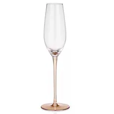 ჭიქების ნაკრები Ardesto AR2621G Black Mars Amber, 210ml, 2pcs, Champagne Glasses Set, Transparent/Golden, 2 image