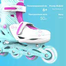 როლიკები NEON INLINE SKATES (SIZE 3-6) - NT08 (Teal Pink), 4 image