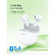 ყურსასმენი UGREEN WS207 (45110) HiTune P3, Earbuds, Wireless, Bluetooth, IPX5, White, 7 image