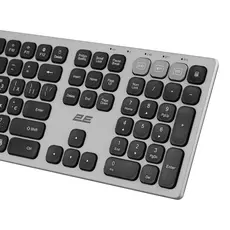 კლავიატურა 2E 2E-KS270WBGR Scissor, Wireless, USB, Bluetooth, Keyboard, Grey/Black, 3 image