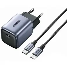 დამტენი UGREEN CD319 (25257) Nexode, 30W, Type-C with Type-c Cable 1m, GaN Fast Charger, Gray
