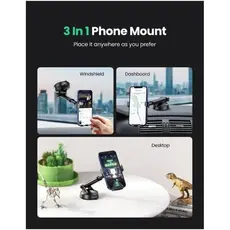 მობილურის დამჭერი UGREEN LP200 (60990B), Gravity Phone Holder With Suction Cup, Black, 7 image