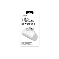 პორტატული დამტენი Celly USB-C Power Bank (5000mAh) White, 4 image