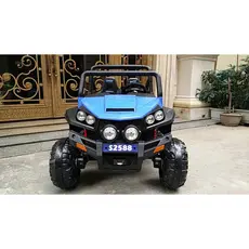 ბავშვის ელექტრო მანქანა S2588-BLU/2 ადგილიანი/კაუჩუკის საბურავებით/ტყავის სავარძლით, 5 image