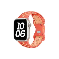 სმარტ საათის სამაჯური TVC KALEBOL Color Dots Silicone Strap for Apple Watch Series 10 9 8 7 SE 6 5 4 3 2 1 42mm 41mm 40mm 38mm Butterfly Buckle Band - Orange