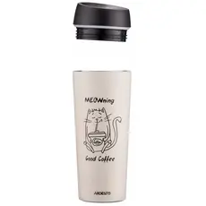 თერმოსი Ardesto AR2645WC Coffee Time Meowning, 450ml, Thermos, Beige, 3 image