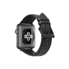 სმარტ საათის სამაჯური TVC Apple Watch 10 46mm / Ultra 2 / Ultra 49mm / 9 8 7 45mm / SE (2023) SE (2022) SE 6 5 4 44mm / 3 2 1 42mm Genuine Cow Leather Watch Band - Black, 2 image