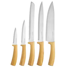 დანების ნაკრები Ardesto AR2105WD Midori, 5pcs, Knifes Set, Silver/Wood