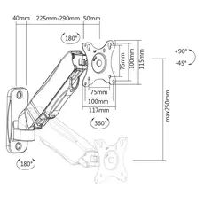 მონიტორის საკიდი Stell Monitor mount singleMonitor mount single SOS 1810, 7 image