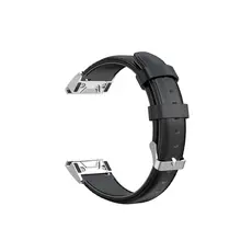 სმარტ საათის სამაჯური 20mm Oil Wax Skin Cowhide Leather Watch Band - Black