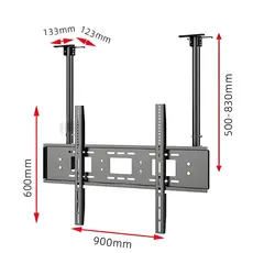 ტელევიზორის საკიდი ჭერზე Allscreen C521, 55"-95", TV Ceiling Mount, Black, 6 image