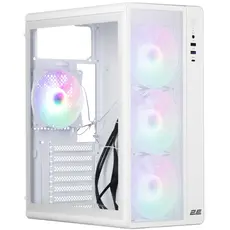 კომპიუტერის ქეისი  2E-V510W, PC case 2E GAMING Credo Plus V510W without PSU, 1xUSB3.0, 1х USB 2.0, 1xUSB Type-C, 4x120mm RGB Rainbow, VGA 310mm, TG Side Panel, ATX, white, 2 image