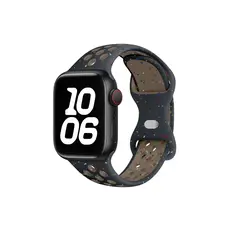 სმარტ საათის სამაჯური TVC KALEBOL Color Dots Silicone Strap for Apple Watch Series 10 9 8 7 SE 6 5 4 3 2 1 42mm 41mm 40mm 38mm Butterfly Buckle Band - Black