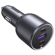 მანქანის დამტენი UGREEN EC705 (35025), 130W, Type-C, USB-A, 3-Port Fast Car Charger, Grey, 3 image