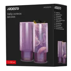 ჭიქების ნაკრები Ardesto AR2638SPN, 380ml, 2pcs, Long Glasses Set, Pink, 5 image
